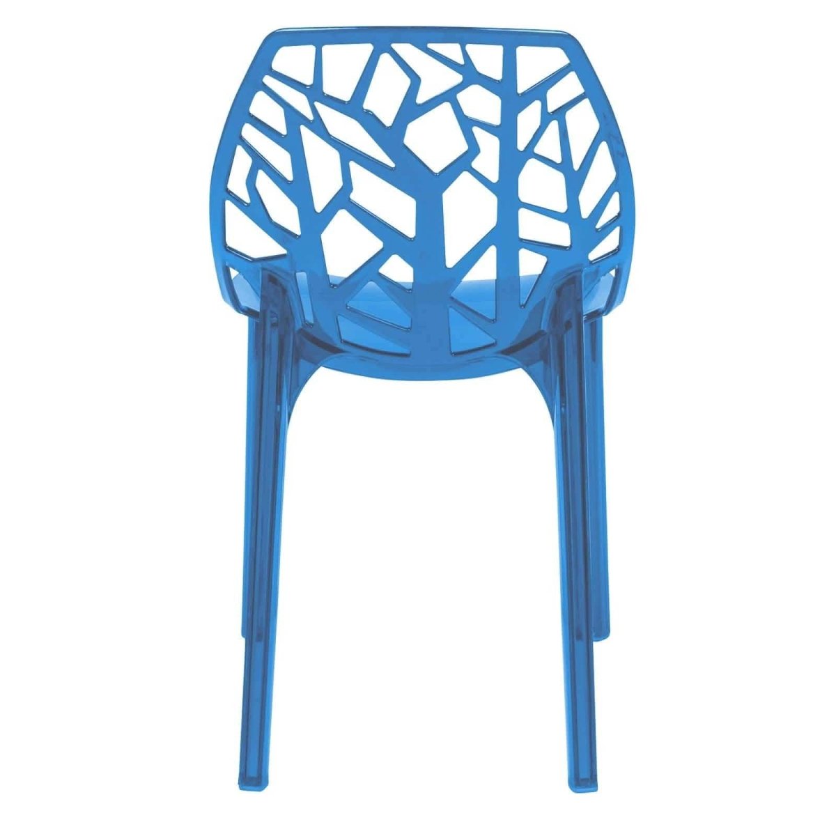 Cornelia Modern ABS Plastic Stackable Dining Chair with Cut - Out Tree Design