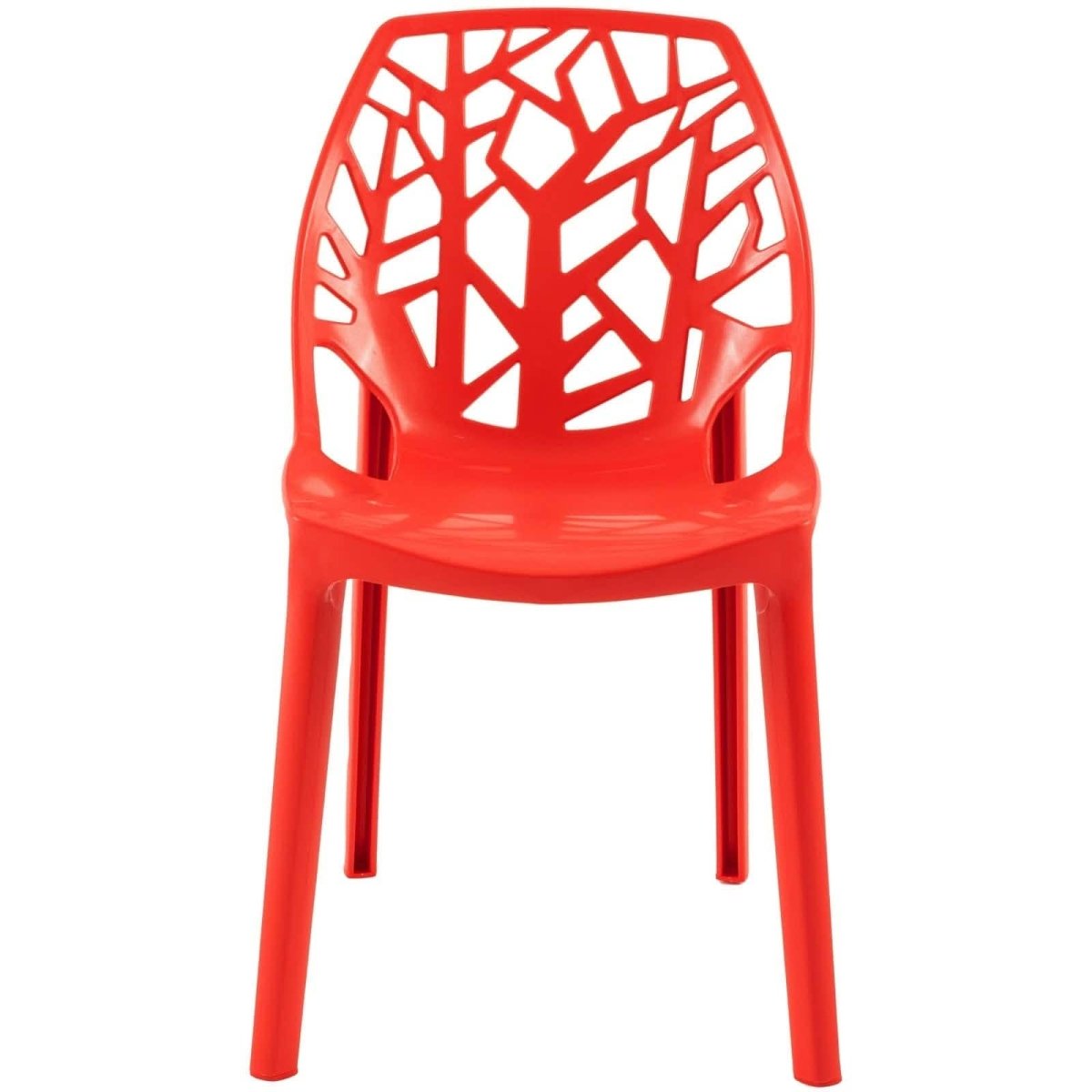 Cornelia Modern ABS Plastic Stackable Dining Chair with Cut - Out Tree Design