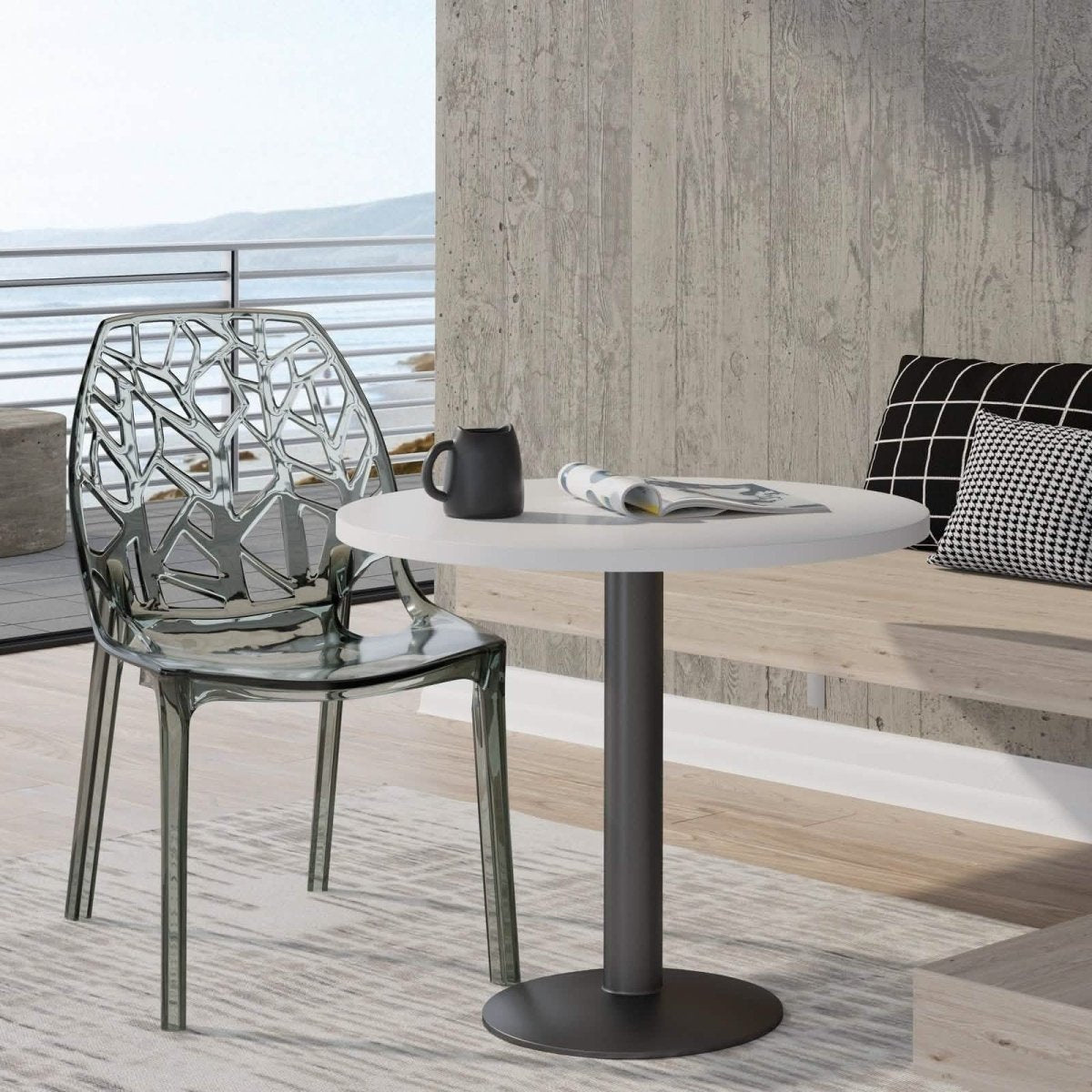 Cornelia Modern ABS Plastic Stackable Dining Chair with Cut - Out Tree Design