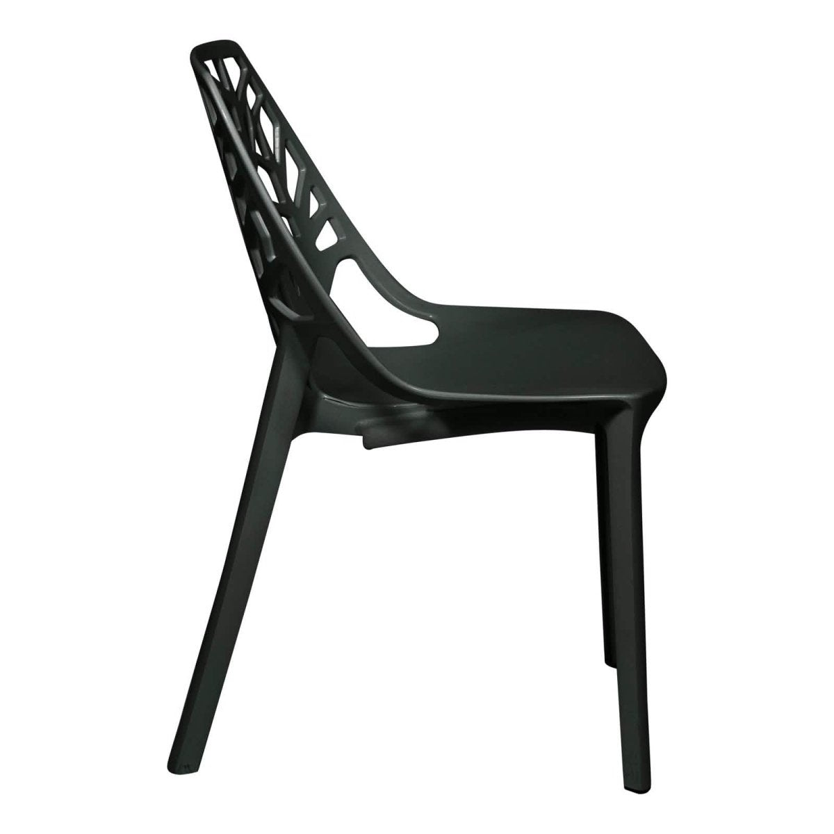 Cornelia Modern ABS Plastic Stackable Dining Chair with Cut - Out Tree Design