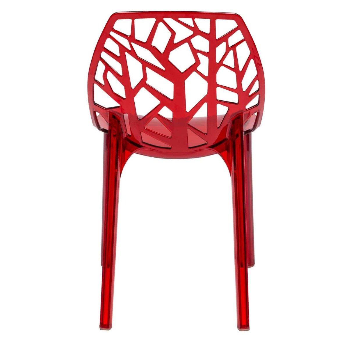Cornelia Modern ABS Plastic Stackable Dining Chair with Cut - Out Tree Design