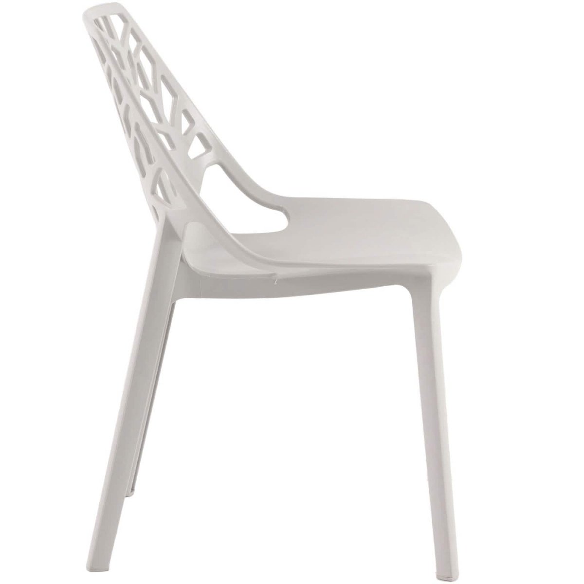 Cornelia Modern ABS Plastic Stackable Dining Chair with Cut - Out Tree Design