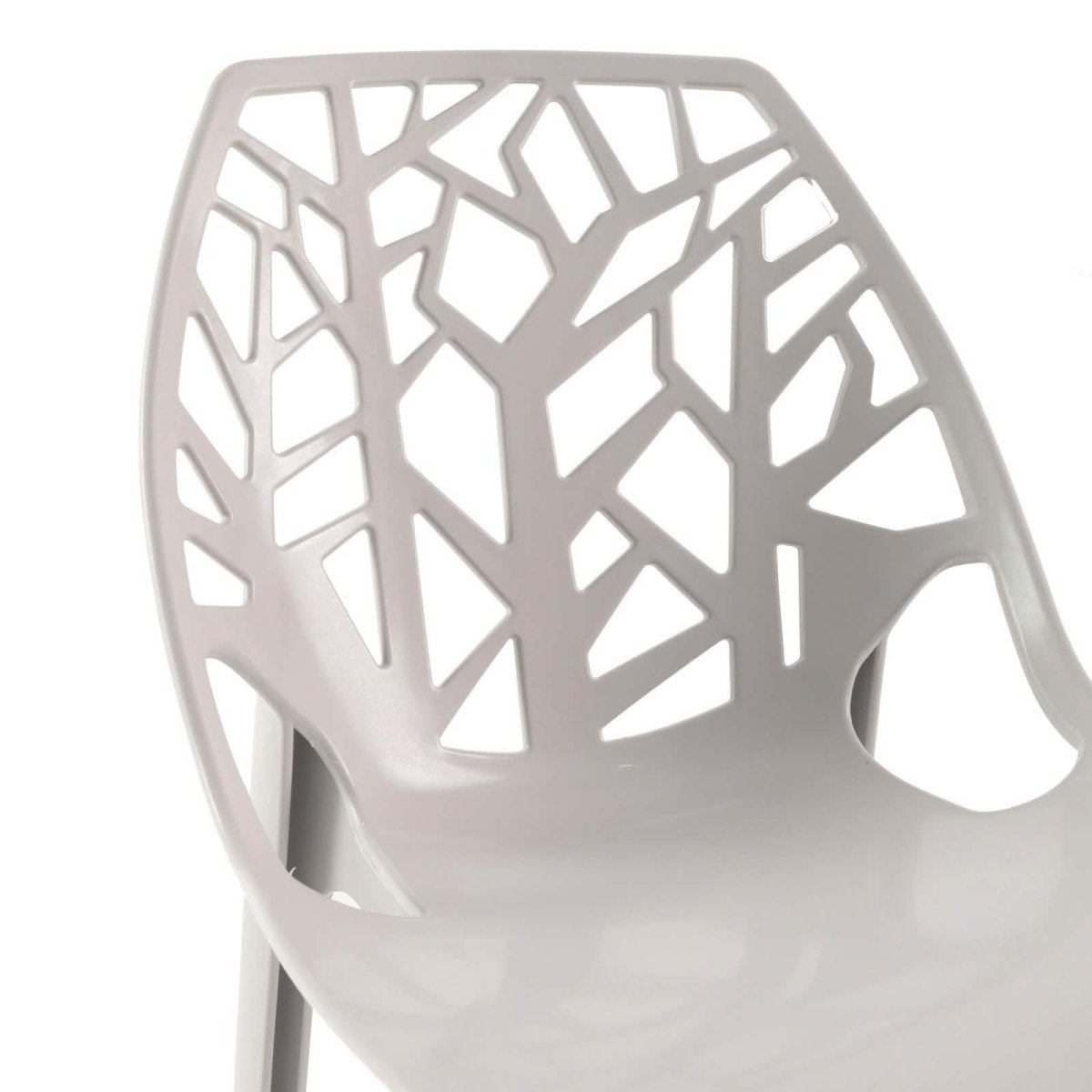 Cornelia Modern ABS Plastic Stackable Dining Chair with Cut - Out Tree Design