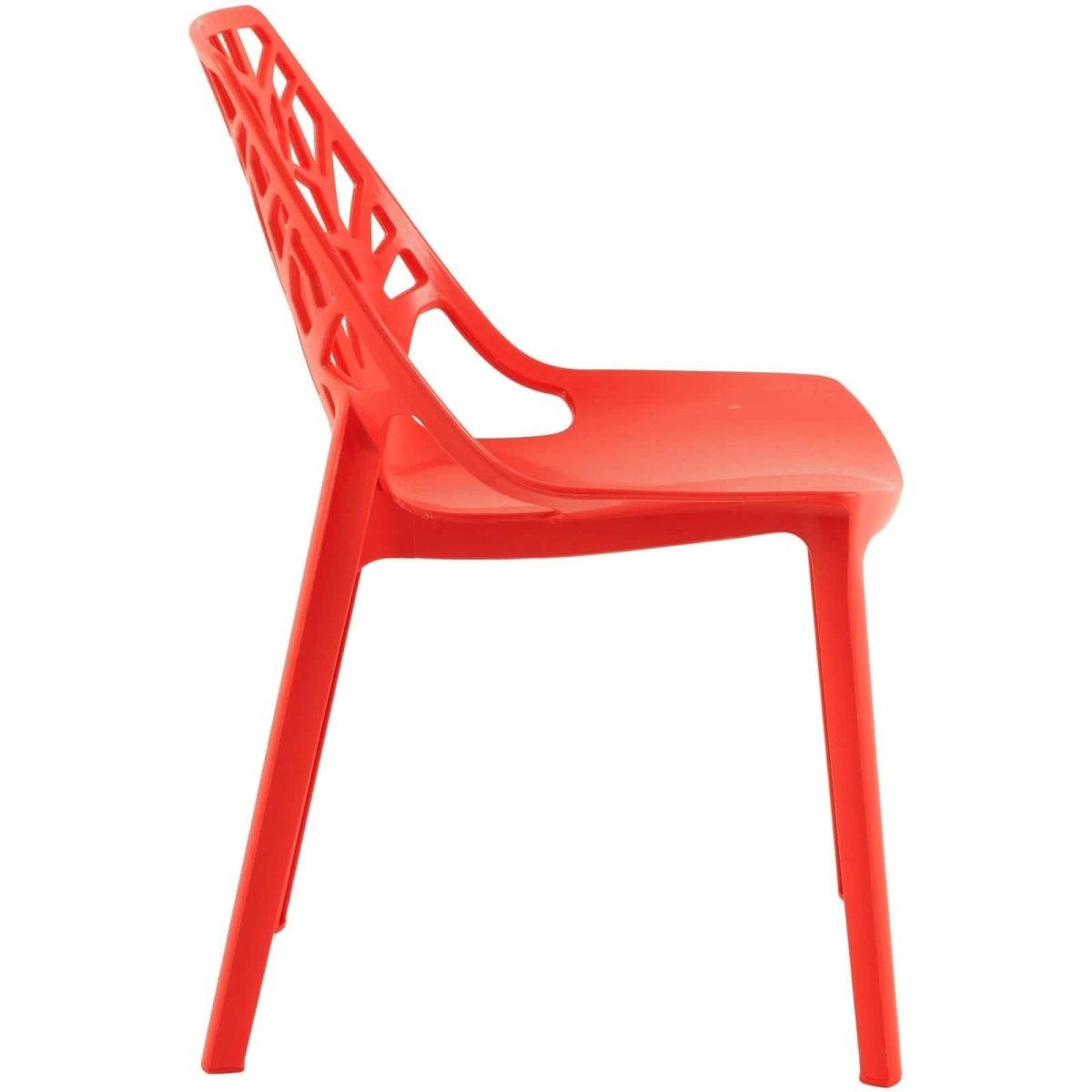 Cornelia Modern ABS Plastic Stackable Dining Chair with Cut - Out Tree Design