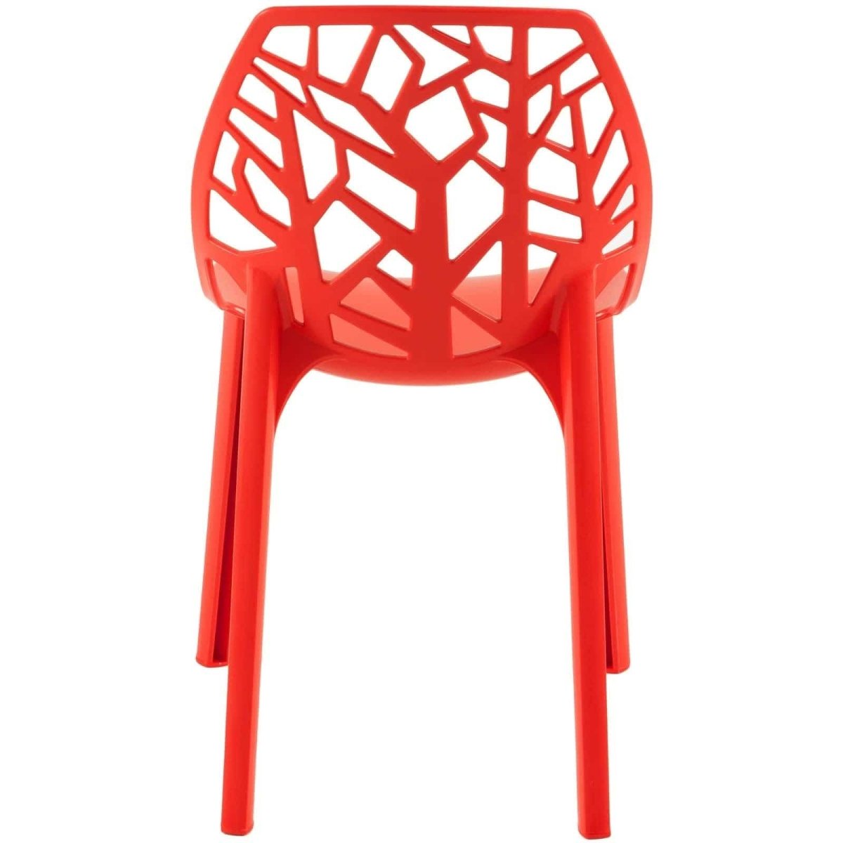 Cornelia Modern ABS Plastic Stackable Dining Chair with Cut - Out Tree Design