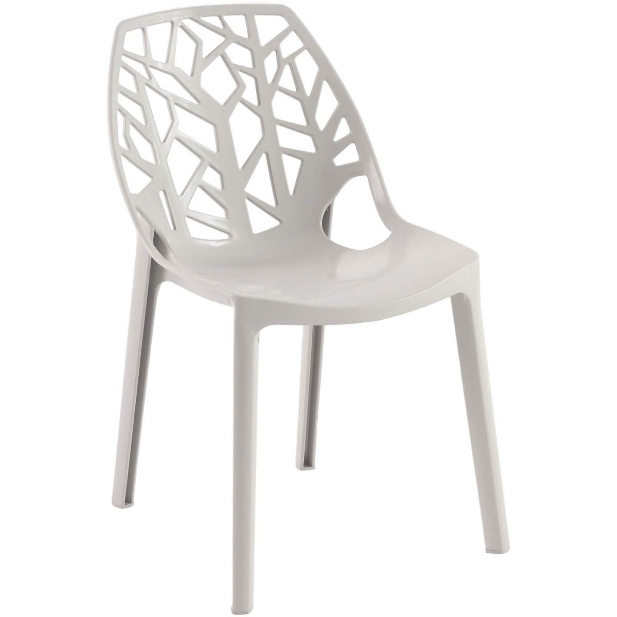 Cornelia Modern ABS Plastic Stackable Dining Chair with Cut - Out Tree Design