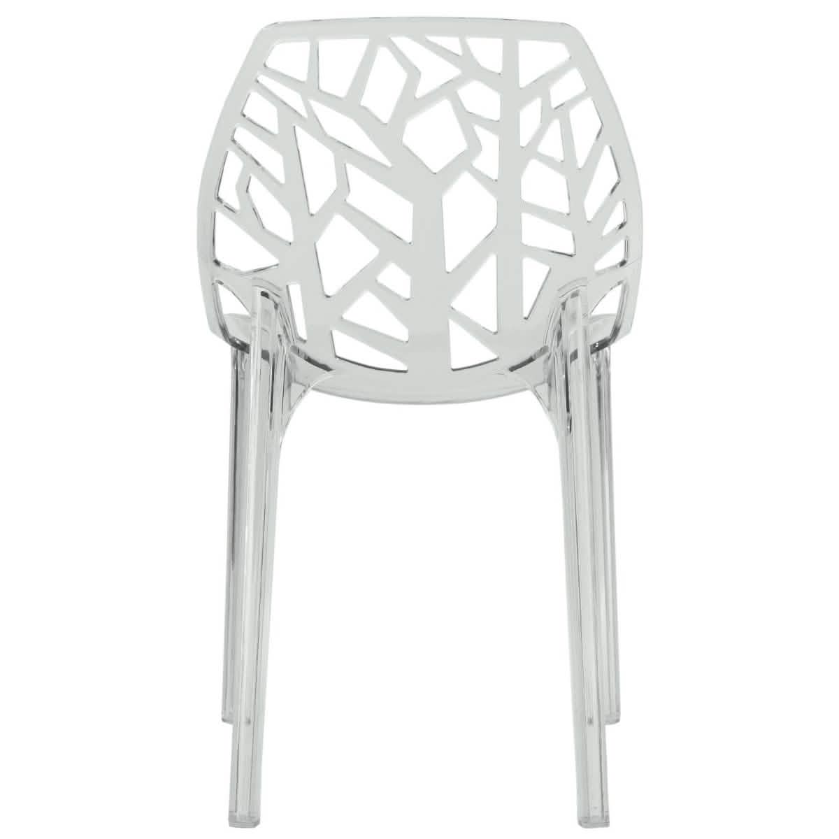 Cornelia Modern ABS Plastic Stackable Dining Chair with Cut - Out Tree Design