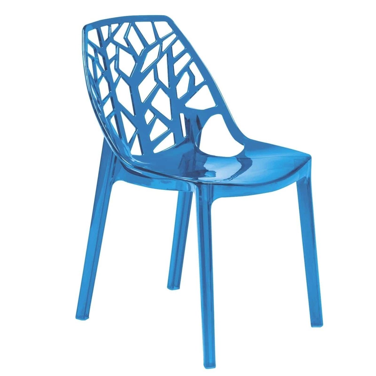 Cornelia Modern ABS Plastic Stackable Dining Chair with Cut - Out Tree Design