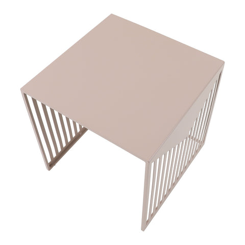 LeisureMod Cisco Modern Square Steel Side Table with Powder Coated Finish