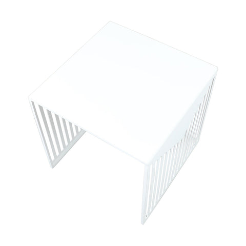 LeisureMod Cisco Modern Square Steel Side Table with Powder Coated Finish