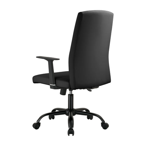 LeisureMod Evander Modern Faux Leather Office Chair in Aluminum with Adjustable Height and Swivel
