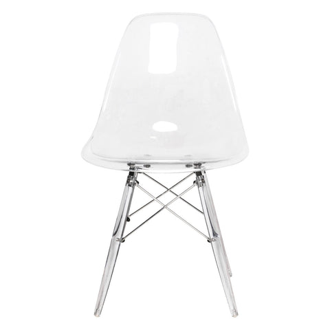 LeisureMod Dover Molded Side Chair with Acrylic Base - Plastic
