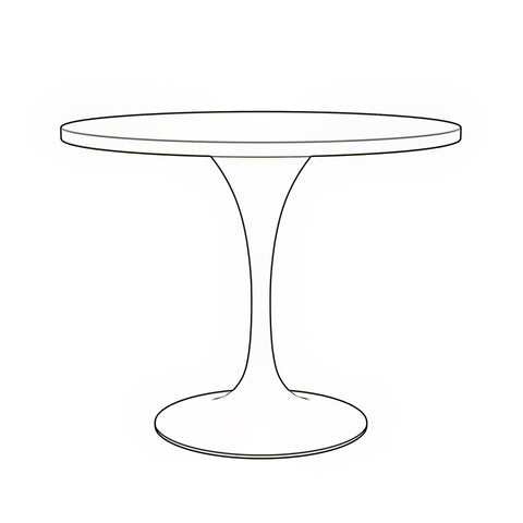 LeisureMod Verve Modern Round Dining Table with a White Resin Tabletop and White Steel Pedestal Base
