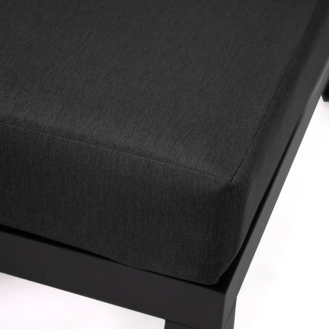 LeisureMod Hamilton 7-Piece Aluminum Patio Conversation Set With Fire Pit Table And Cushions