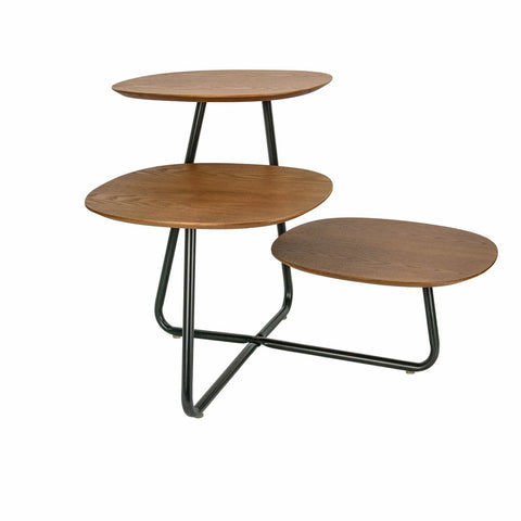 LeisureMod Hazelton Multi-Top End Tables with Manufactured Wood Top and Powder Coated Steel Frame