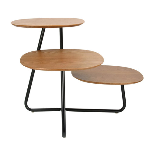 LeisureMod Hazelton Multi-Top End Tables with Manufactured Wood Top and Powder Coated Steel Frame