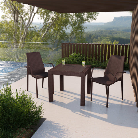 LeisureMod Kent Outdoor Dining Arm Chair