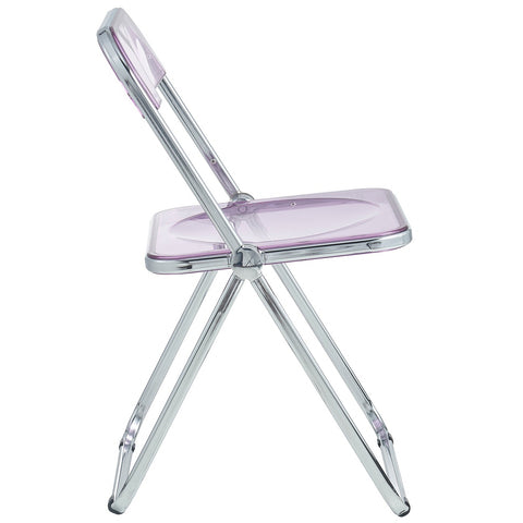 LeisureMod Lawrence Acrylic Folding Chair With Metal Frame