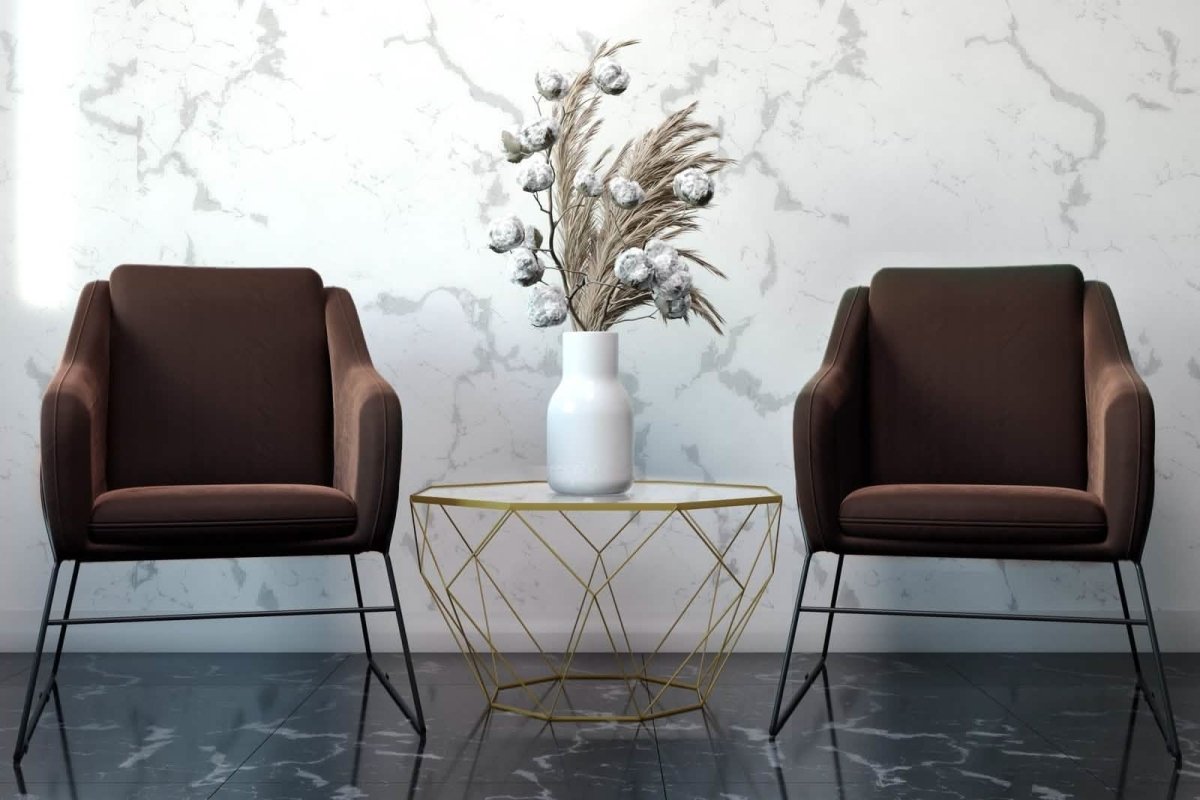 Malibu Octagon Coffee Table with Glass Top and Geometric Metal Base