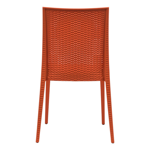LeisureMod Modern Weave Mace Patio Outdoor Dining Chair