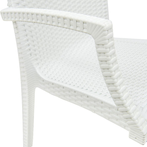 LeisureMod Modern Weave Mace Patio Outdoor Dining Armchair