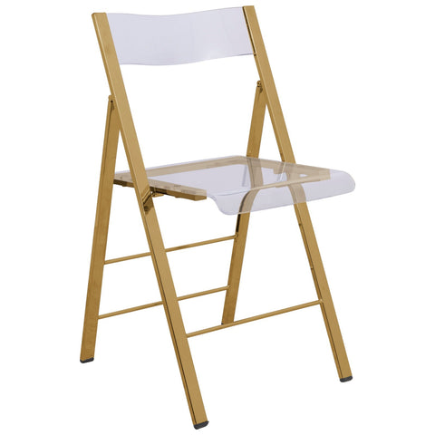LeisureMod Menno Modern Acrylic Folding Chair