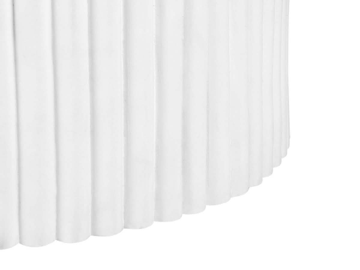 Milena 42" Round White Fiberstone Coffee Table with Fluted Base – Indoor/Outdoor