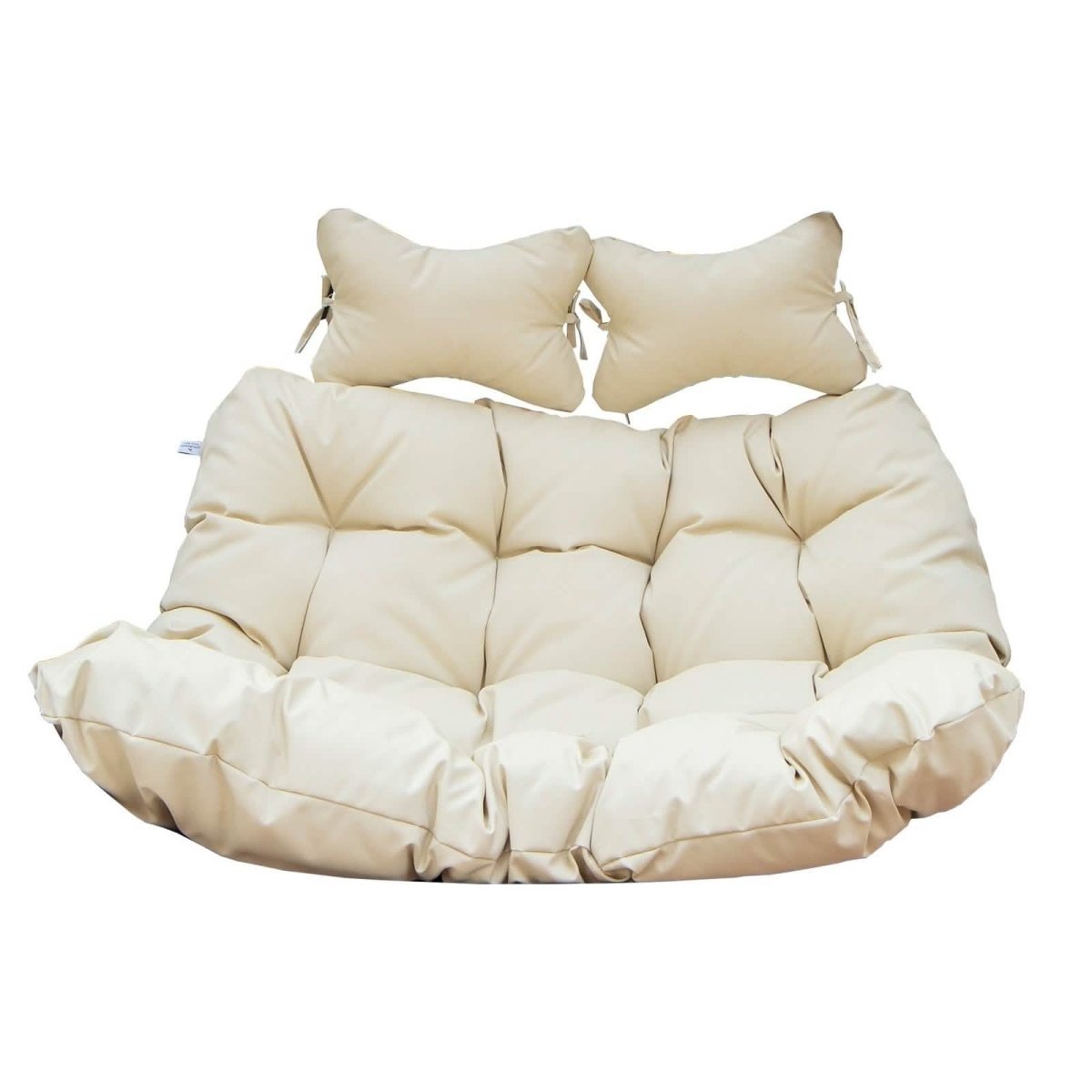 Modern Upholstered 2 Person Hanging Egg Swing Chair Cushion with Headrest