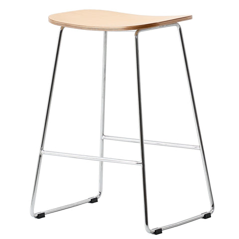 LeisureMod Melrose Modern Wood Counter Stool With Chrome Frame
