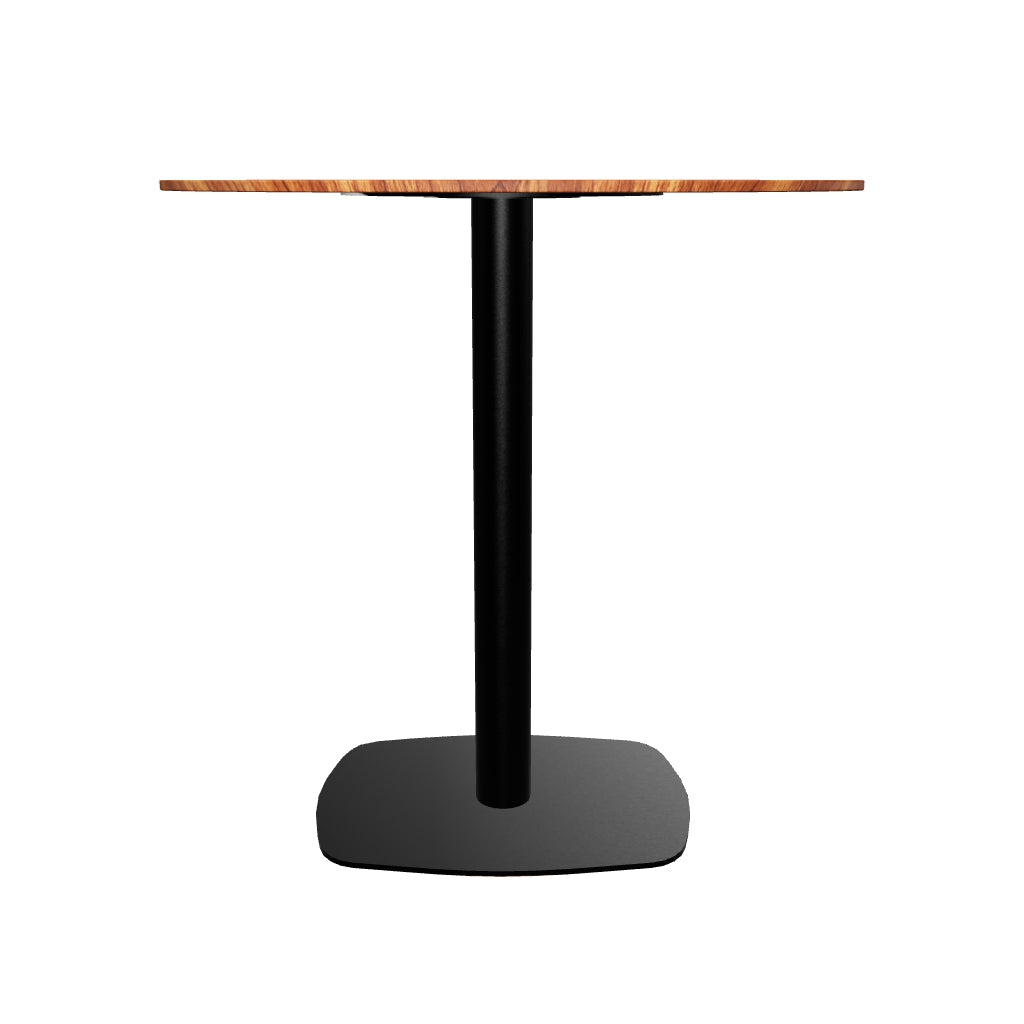 Vail Collection Dining Table Black Rectangle Base With 27"/36" Round Dark Brown MDF Top