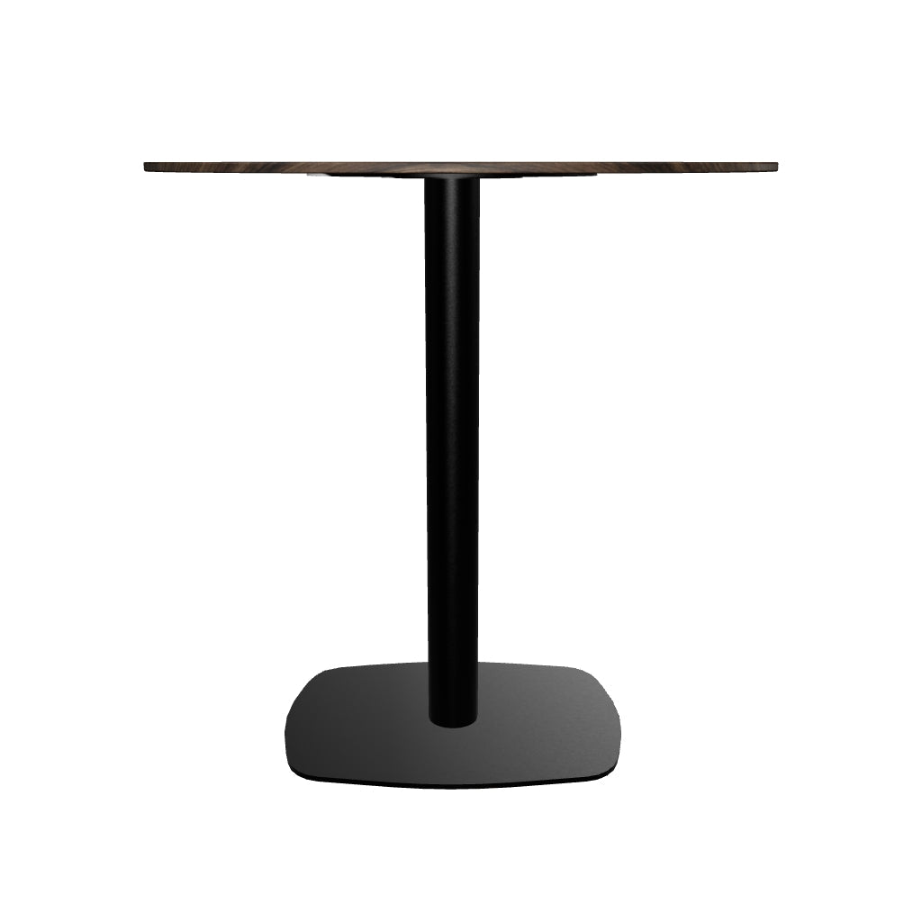 Vail Collection Dining Table Black Rectangle Base With 27"/36" Round Dark Brown MDF Top