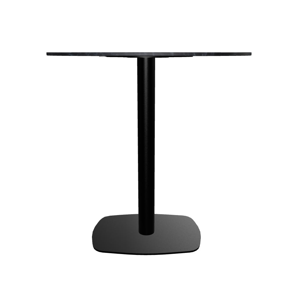 Vail Collection Dining Table Black Rectangle Base With 27"/36" Round Dark Brown MDF Top