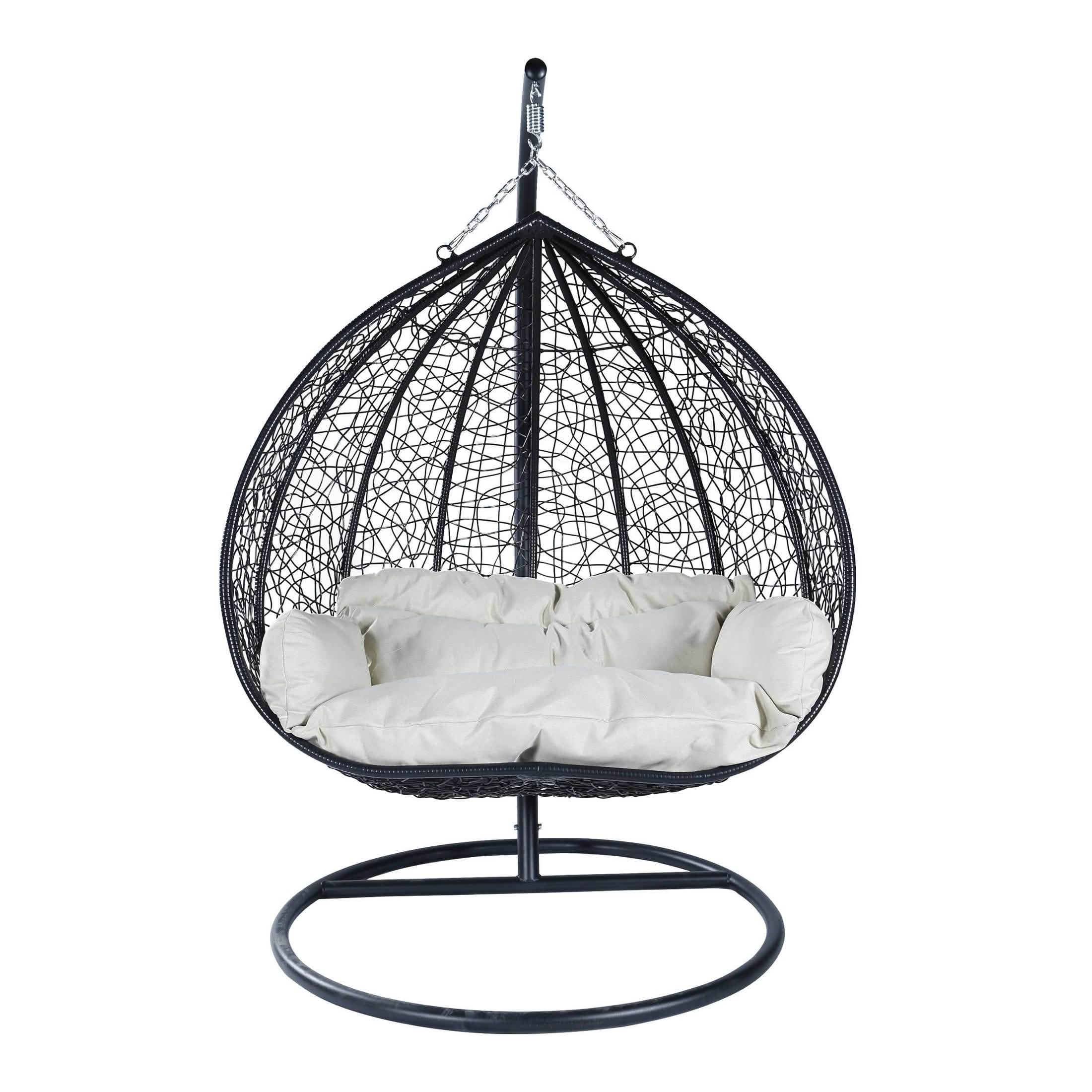 Recluse Two - Person Seater Hanging Egg Swing Chair with Teardrop Design