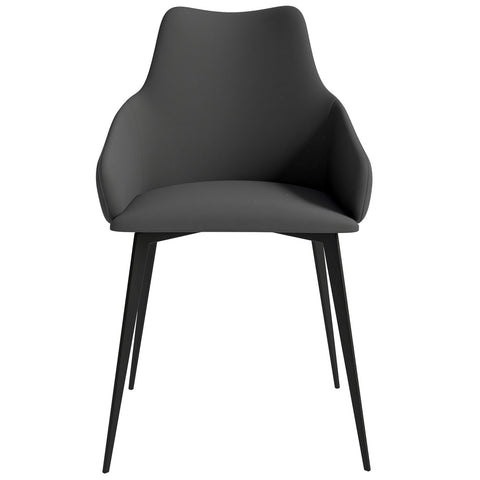 LeisureMod Sonnet Dining Chair Ergonomic Design with Upholstered Seating and Sturdy Iron Legs