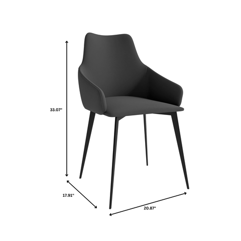 LeisureMod Sonnet Dining Chair Ergonomic Design with Upholstered Seating and Sturdy Iron Legs
