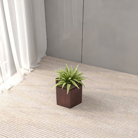 LeisureMod Thicket Modern Fiberstone Planter - Hexagon Design Weather Resistant Plant Pot