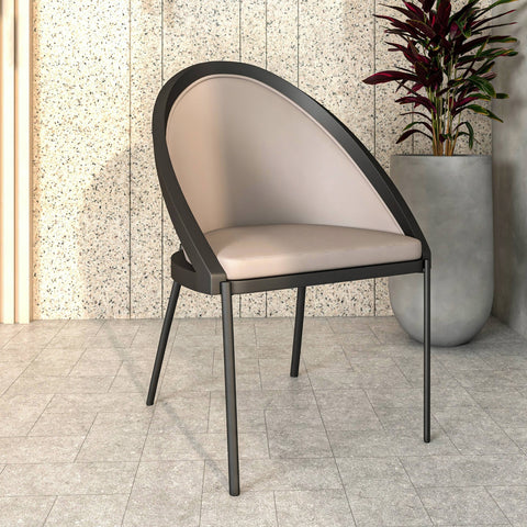 LeisureMod Urbane Modern Dining Chair Upholstered Kitchen and Dining Room Accent Side Chair with Metal Legs