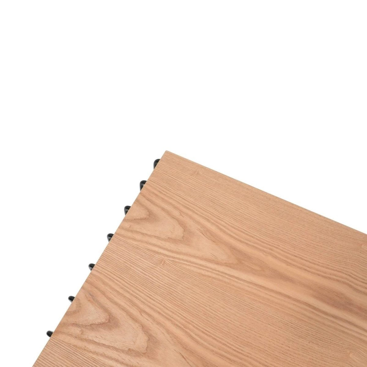 Walden Rectangular Coffee Table with Ash Wood Tabletop in Black Steel Frame