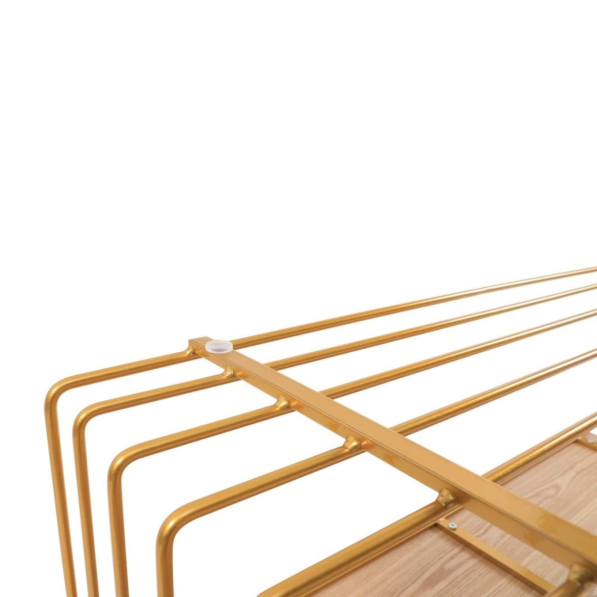 Walden Rectangular Coffee Table with Ash Wood Tabletop in Black Steel Frame