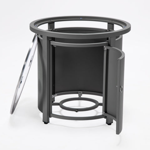 LeisureMod Walbrooke Outdoor Patio Round Fire Pit and Tank Holder
