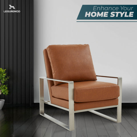 Jefferson Accent Armchair with Upholstered and Gold/Silver Metal Frame