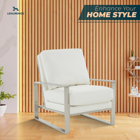 Jefferson Accent Armchair with Upholstered and Gold/Silver Metal Frame