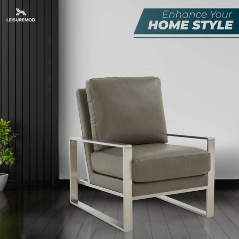 Jefferson Accent Armchair with Upholstered and Gold/Silver Metal Frame