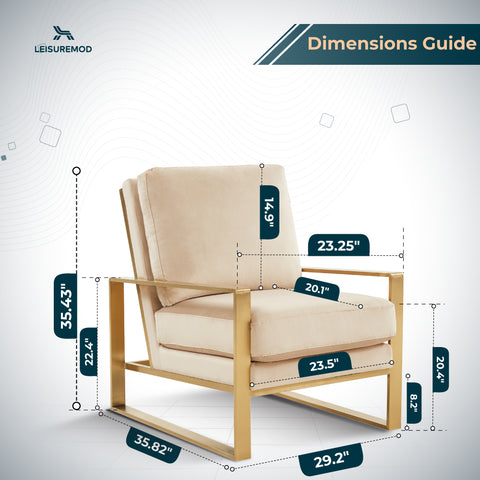Jefferson Accent Armchair with Upholstered and Gold/Silver Metal Frame