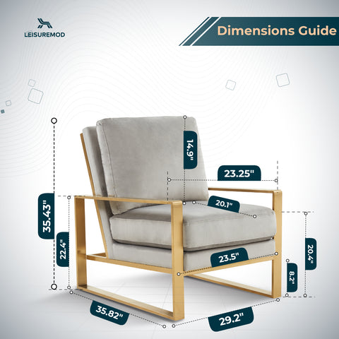 Jefferson Accent Armchair with Upholstered and Gold/Silver Metal Frame