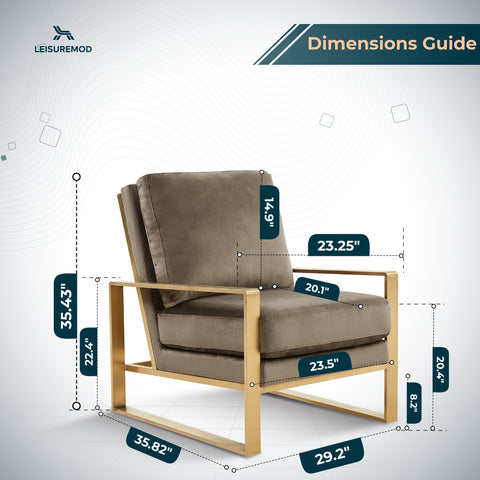 Jefferson Accent Armchair with Upholstered and Gold/Silver Metal Frame