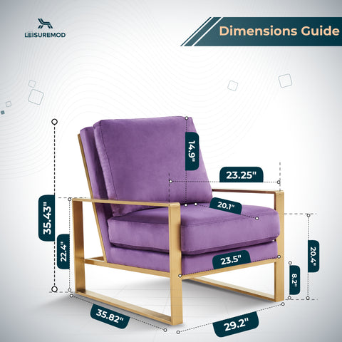 Jefferson Accent Armchair with Upholstered and Gold/Silver Metal Frame