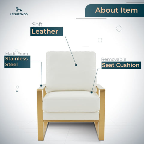 Jefferson Accent Armchair with Upholstered and Gold/Silver Metal Frame