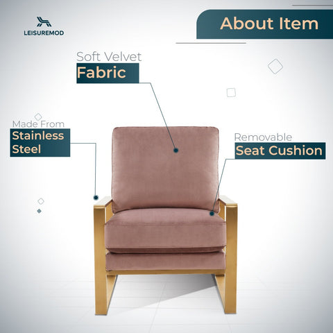 Jefferson Accent Armchair with Upholstered and Gold/Silver Metal Frame