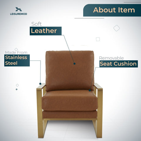 Jefferson Accent Armchair with Upholstered and Gold/Silver Metal Frame